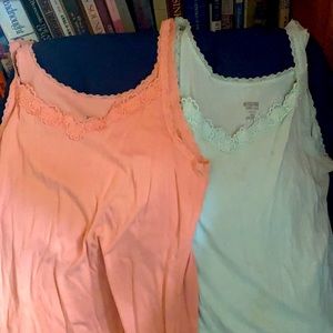 2 Mossimo Tank Tops with Lace Trim Size XL